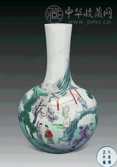 民国 粉彩八仙人物图天球瓶