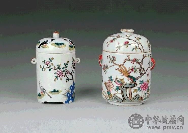 民国 粉彩温酒器(2件)