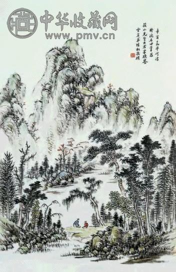 民国十年(1921年) 粉彩山水人物图板
