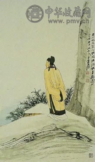 近现代 张大千 高士觅句图 镜心