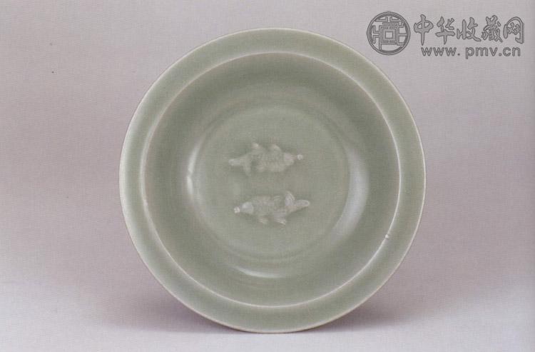 宋 龙泉窑青釉双鱼盘