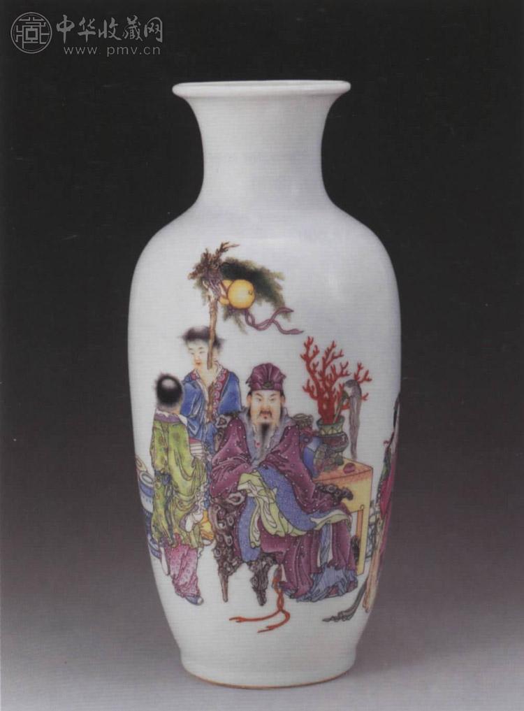 民国 粉彩人物瓶