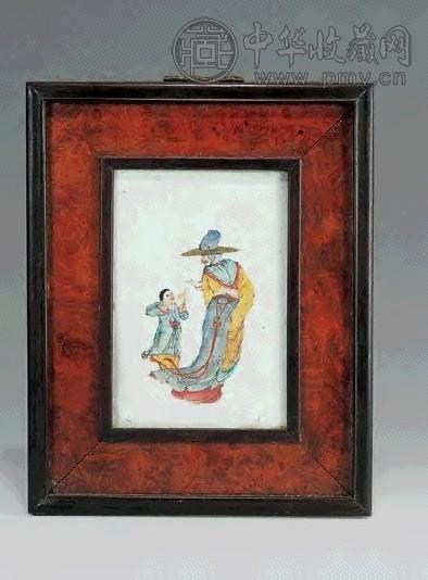 民国 粉彩人物瓷板