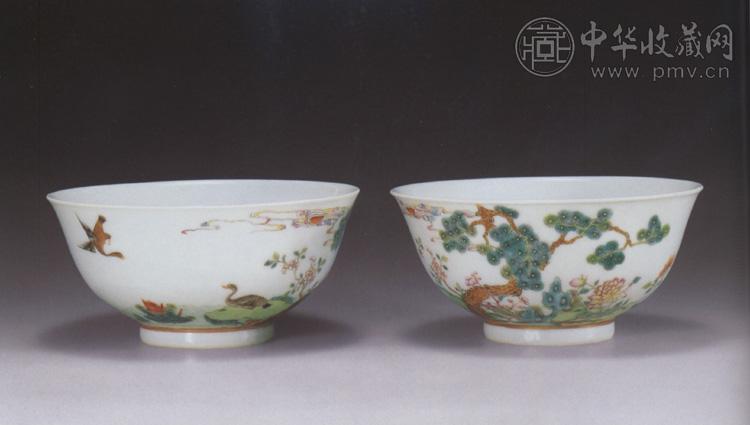 清道光粉彩花鸟碗(2件) 收藏资讯|艺术家|书画家|书画名人|书法家-中华
