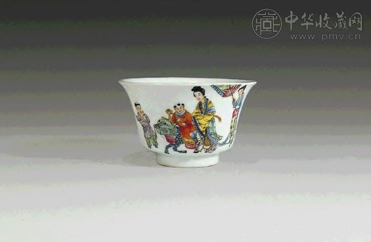 民国 粉彩麒麟送子小碗