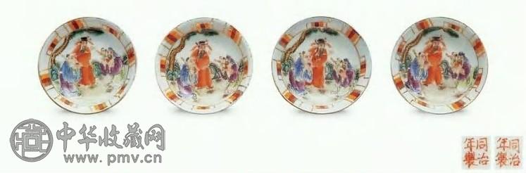 民国 粉彩福禄寿纹碟(4件)