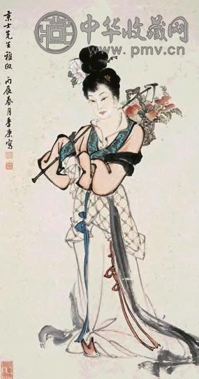季康 麻姑献寿 立轴 设色纸本