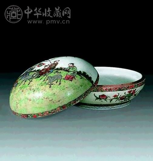 民国 粉彩婴戏捧盒