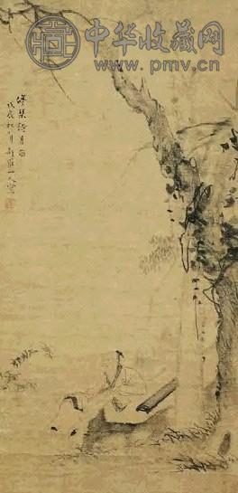 清 华嵒 停琴待月图 轴