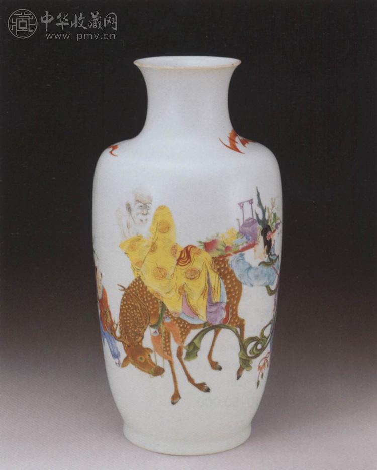 民国 粉彩福禄寿瓶