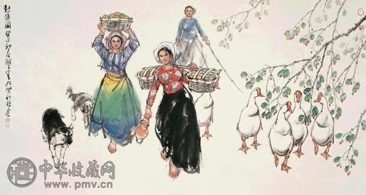 史国良 2003年 赶集图 镜心 设色纸本