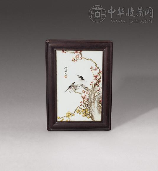 民国 毕伯涛花鸟小瓷板