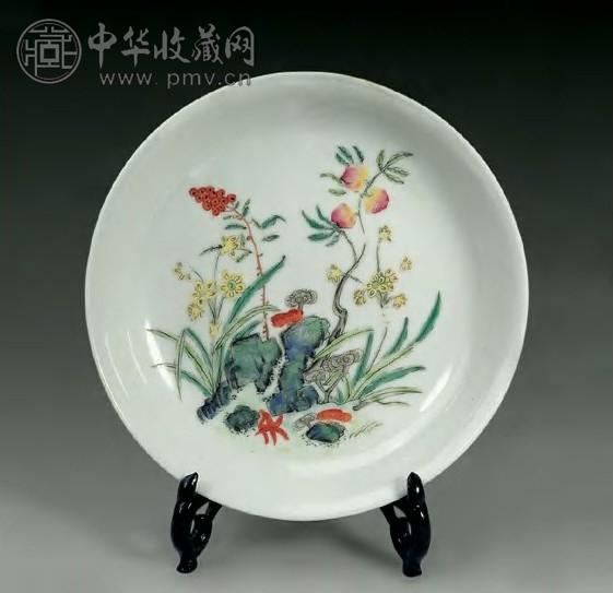 民国 粉彩花卉纹盘