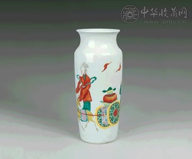 民国 粉彩麻姑献寿瓶