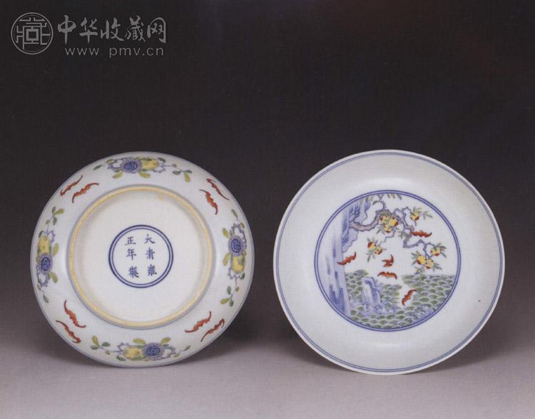 清雍正 斗彩福寿盘(2件)