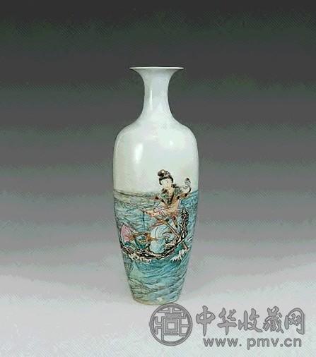 民国 粉彩麻姑献寿瓶