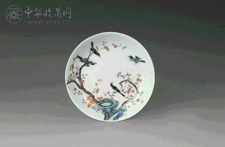 民国 粉彩喜上眉梢盘