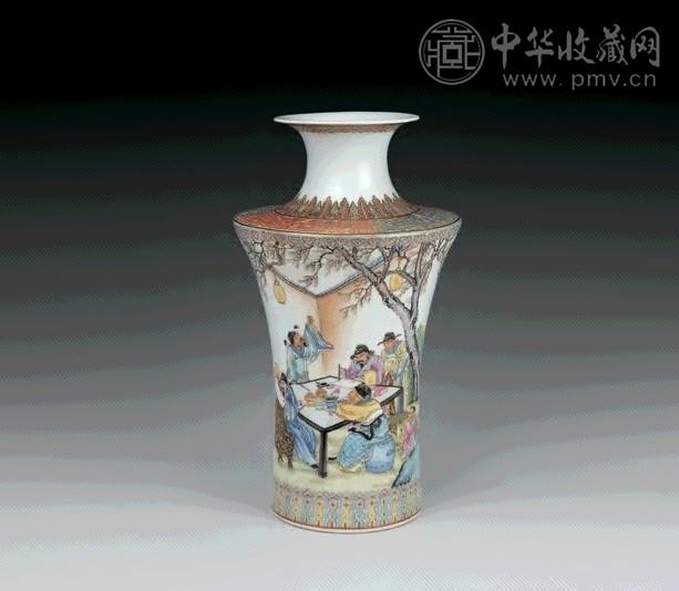 民国 粉彩人物瓶