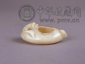 清 白玉雕如意洗
