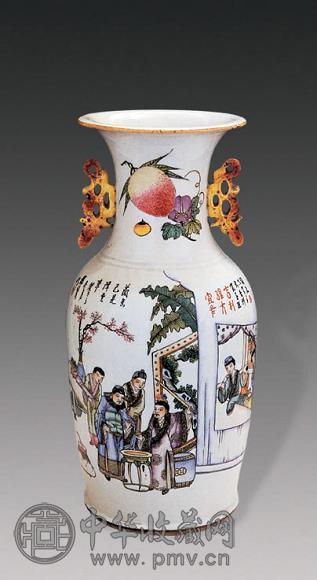 民国 粉彩人物瓶