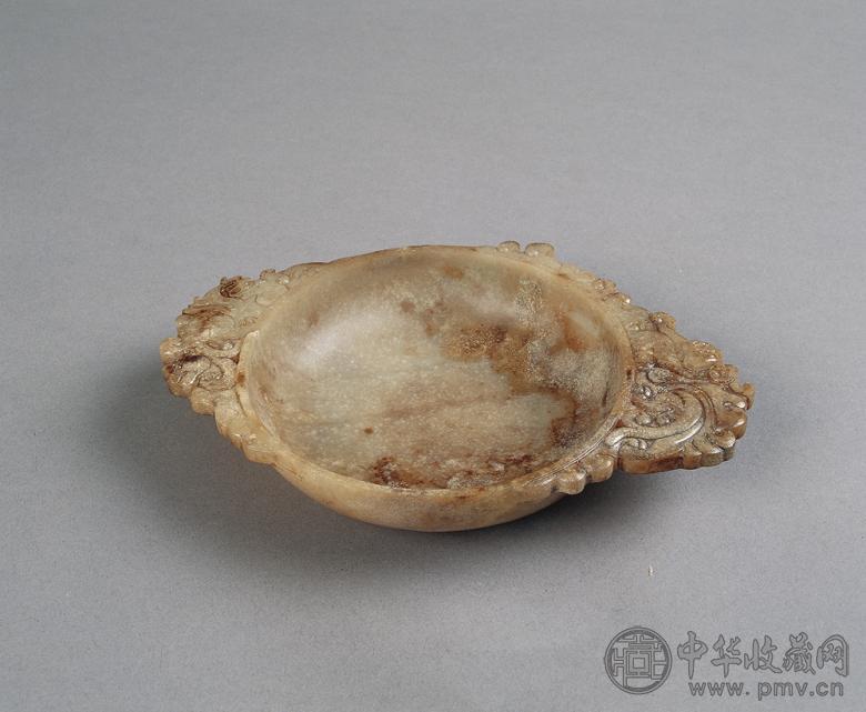 明 青玉螭龙纹双耳洗