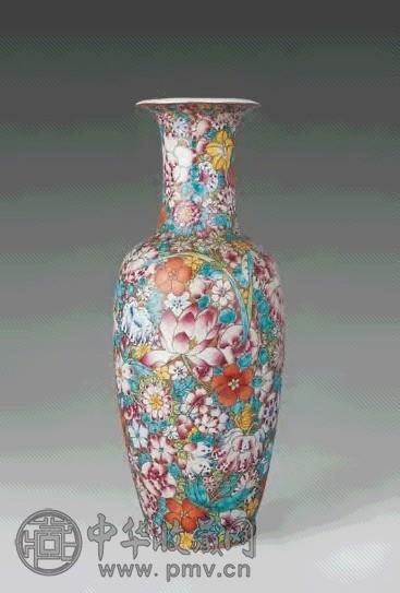 民国 粉彩百花锦地瓶