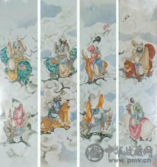 民国 粉彩八仙人物挂屏
