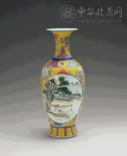 清朝粉彩山水人物文瓶 15081[1024].jpg