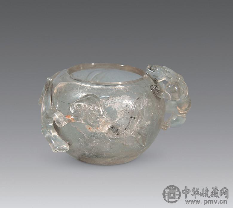 清 水晶雕蟠螭水盂