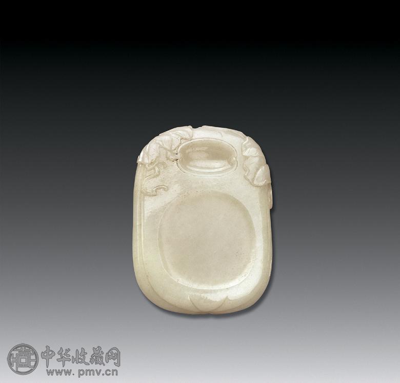 清乾隆 白玉瓜果笔舔