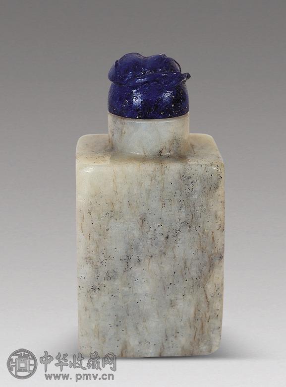 清 白玉四方烟壶