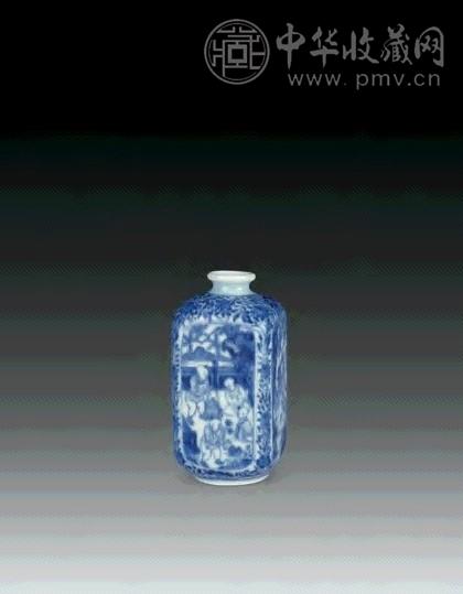 清雍正 青花婴戏图小瓶