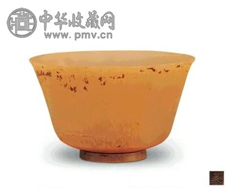 清 犀牛角雕撇口碗