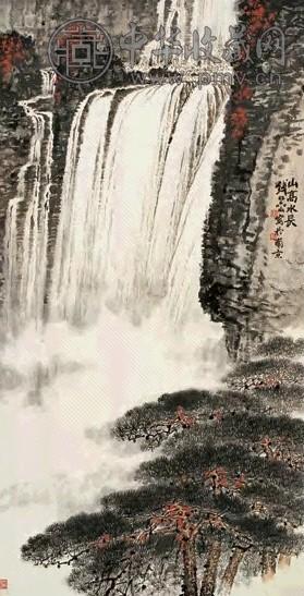 钱松嵒 山高水长 镜心 设色纸本