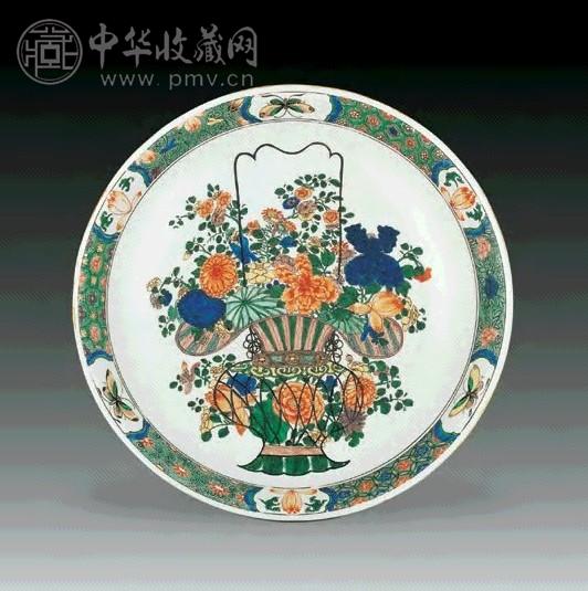 清康熙五彩瑞花花篮纹盘收藏资讯|艺术家|书画家|书画名人|书法家-中华
