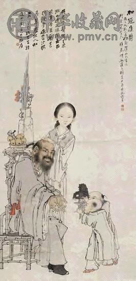 钱慧安 1876年作 加冠进爵 镜心 设色纸本