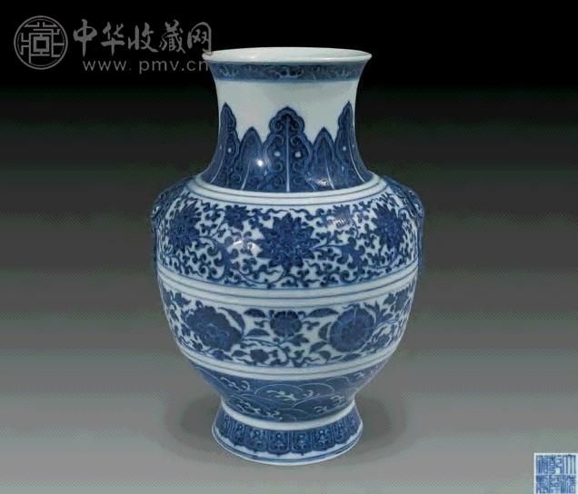 清乾隆 青花 染付 蓮花紋 貫耳瓶 中国美術 高さ60CM 横37CM 貫耳瓶 蓮花紋 横37CM 青花 染付 清乾隆 高さ60CM 中国美術