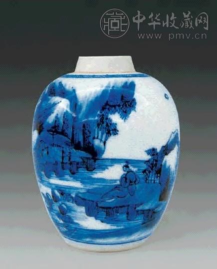 清康熙青花山水纹小罐收藏资讯|艺术家|书画家|书画名人|书法家-中华收藏网