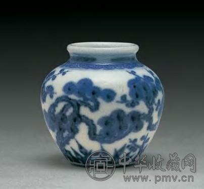 清雍正 松笔梅纹小罐