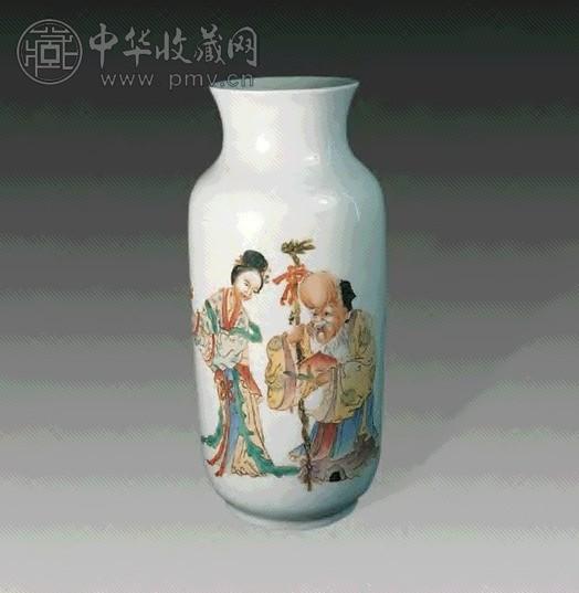 民国 粉彩人物灯笼瓶