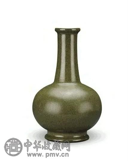 清 乾隆 茶叶末长颈洗口瓶