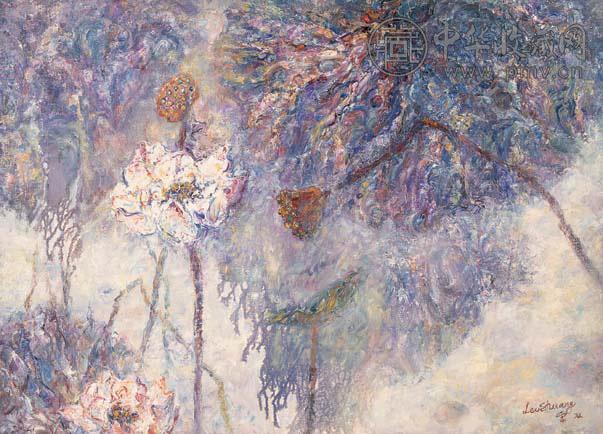 雷双 荷花系列之一 布面油彩