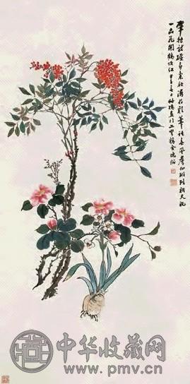 赵叔孺 1924年 一品花开 镜心 设色纸本