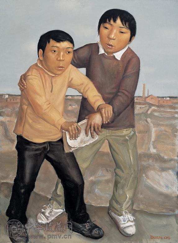 段建伟 2004年作 夺书 布面 油画