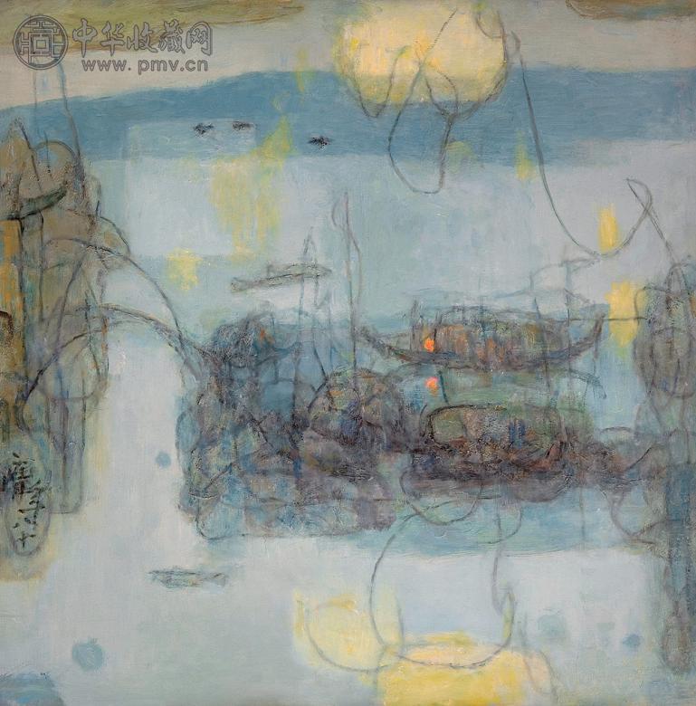 朱膺 2001年作 静之夜色 布面油画