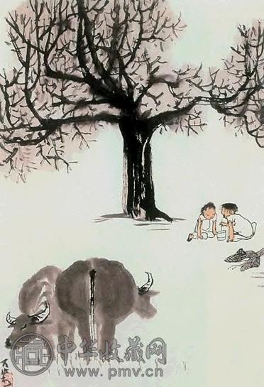 近现代 李可染 秋趣图 镜心