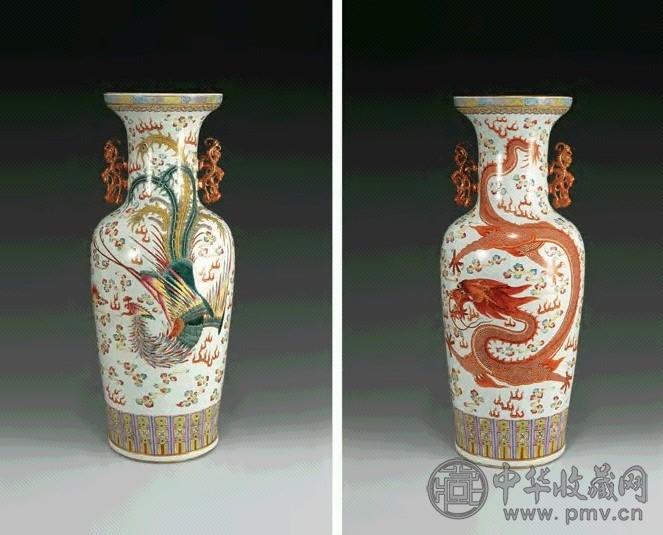 清光绪粉彩龙凤呈祥双龙耳大瓶收藏资讯|艺术家|书画家|书画名人
