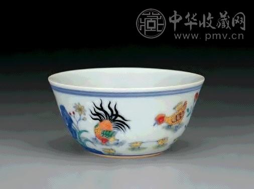 清雍正 斗彩鸡缸杯