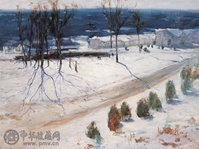 张自嶷 2002年作 雪景 布面 油画