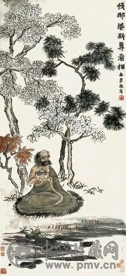 金农 无量寿佛 轴 纸本设色